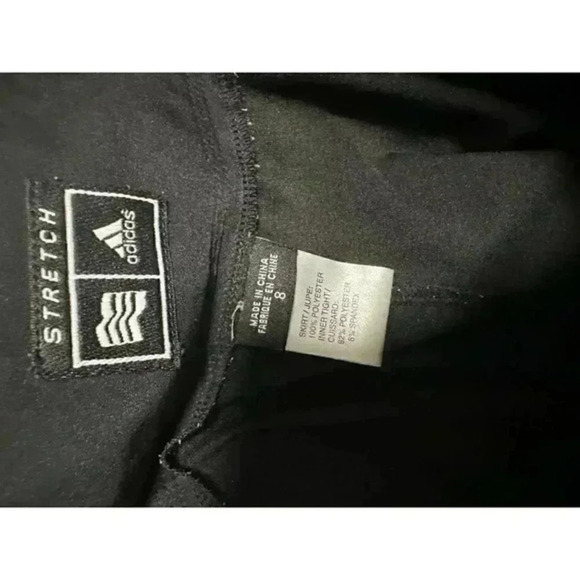 Adidas‎ Climacool Tennis Golf Skirt Black Iconic Classic White Stripes Size 8 - Picture 4 of 4